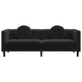 thumbnail image 2 of vidaXL Sofa avec Coussins 3 Places Velours Noir, 2 of 5