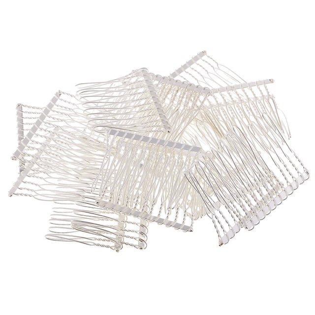 Peines de metal Gloria 20 piezas Diapositivas Peines Laterales Velo Sidecomb Plata