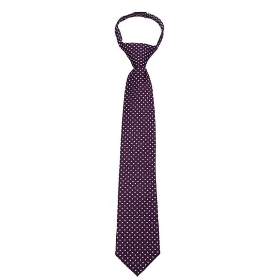 Men's Polka Dot Zipper Necktie Dark Purple