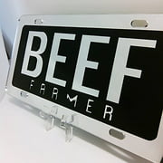 Beef License Plate - Beef Farmer Car Tag - Mirror Acrylic