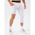 thumbnail image 2 of Pantalones cortos de hombre Mallas de una pierna para hombre para baloncesto bolsillos laterales entrenamiento físico medias de una sola pierna, 2 of 7
