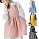 thumbnail image 2 of Delantal de babero de lino y algodón para niños, uniforme de cocina para hornear con bolsillo, delantales artesanales para niños y niñas, pintura para bebés, Pinafore suave, 2 of 4