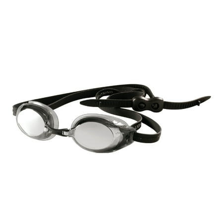 FINIS Lightning Goggles - Competitive Watertight Swim Goggles for Women and Men - with Adjustable Silicone Straps and 4 Interchangeable Nose Pieces - Silver/Mirror