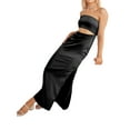 thumbnail image 3 of VISgogo, vestido de tubo informal para mujer, vestido largo a la moda de Color sólido con hombros descubiertos y abertura delgada VISgogo  moda, 3 of 6