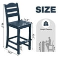 thumbnail image 3 of Gymax Set Of 2 Outdoor HDPE Bar Stool Patio Tall Chair Backrest Footrest All Weather Navy, 3 of 10