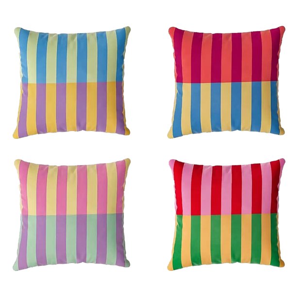 Bearachild 4 fundas de almohada de terciopelo modernas para decoración de sala de estar con patrón de rayas. Decoración del hogar