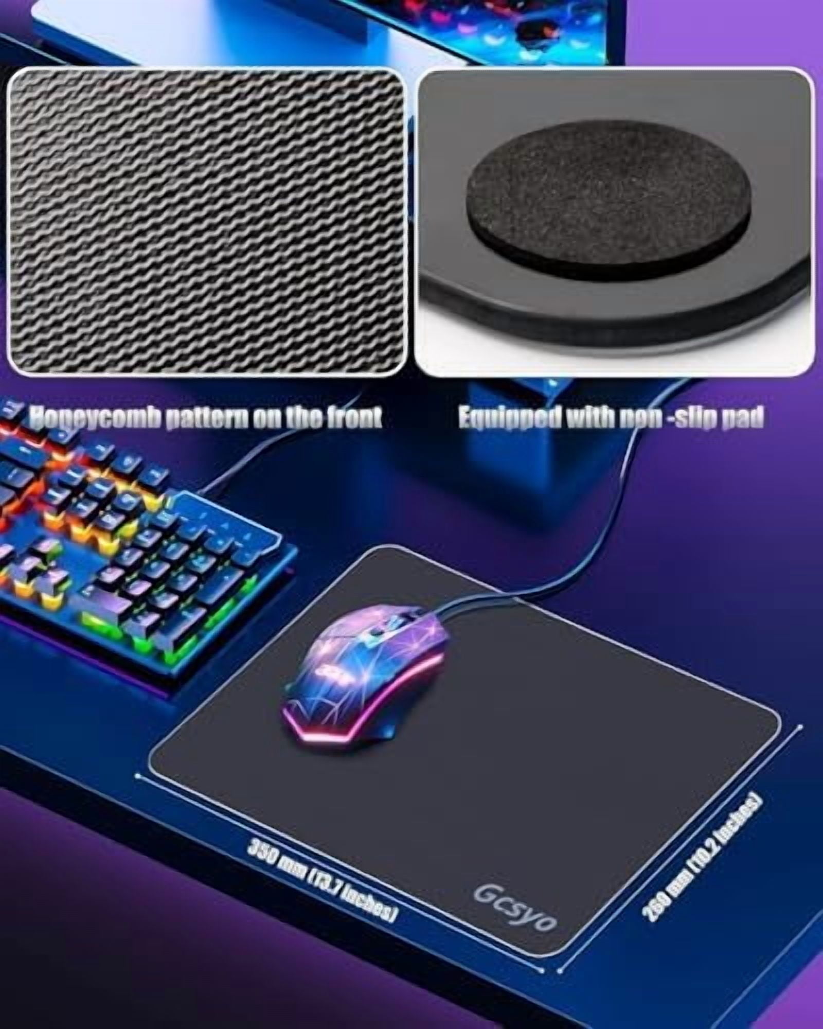 Professional Glass Gaming Mouse Pad for Logitech G502/G PRO/G703, Large Non Slip Mousepad for Avid Gamer-Special Glass Surface with Improved Precision and Speed for Smooth Mouse Control