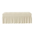 thumbnail image 2 of GROWTH TANK Bench Cover for Dining Room Removable Seersucker Bench Cover Piano Bench Cushion Beige, 2 of 9