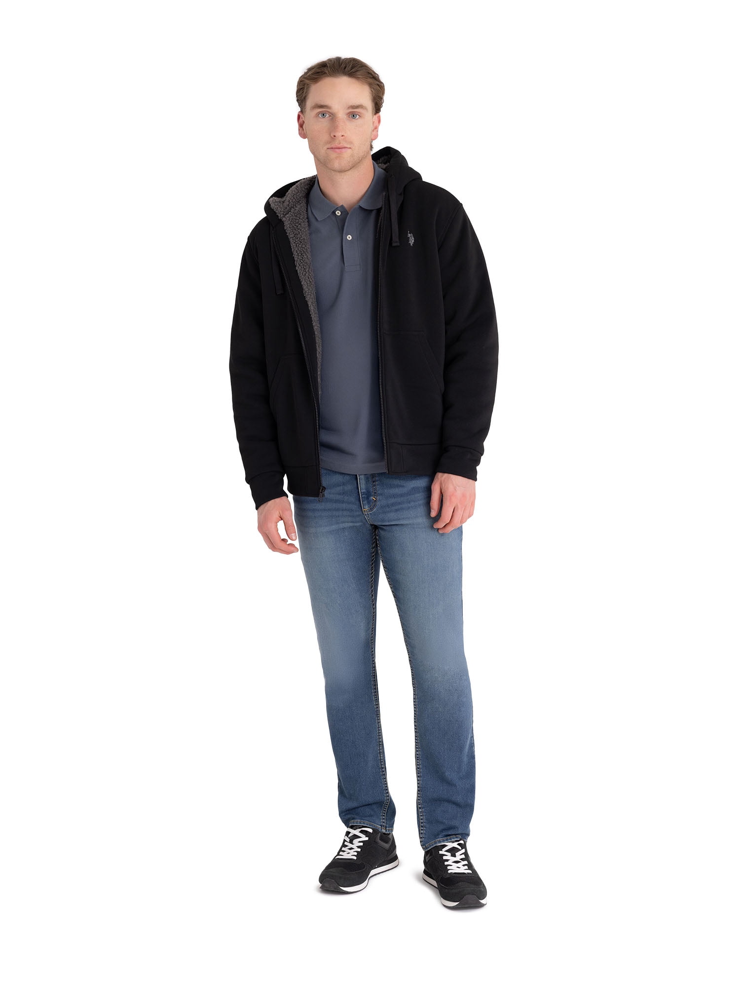 U.S. Polo Assn Men's Black Full Zip Jacket , L