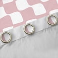 thumbnail image 4 of Homewish Geometric Plaid Grid Blackout Curtains Set of 2 (52x84 Each) for Kids Teens,Pink White Window Curtains,Mid Century Curtains and Drapes,Breathable Home Decor, 4 of 6