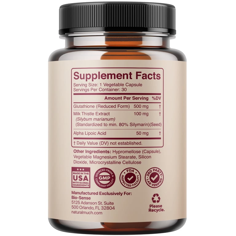 glutathione bio Bio Sense High Strength L Glutathione Supplement - 30 Capsules