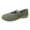 Green, variant on Women's Ballet Flats PU Leather Dress Shoes Comfortable Round Toe Slip on Flats with Breathable Eyelets