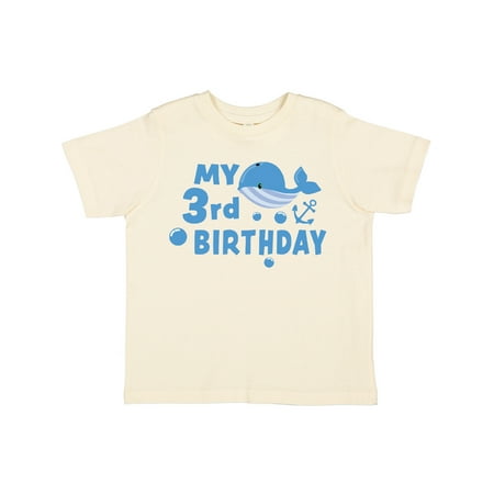 

Inktastic Nautical My 3rd Birthday with Blue Whale Gift Toddler Boy or Toddler Girl T-Shirt