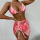 thumbnail image 5 of Gibobby Conjunto de bikini para mujer Traje de baño con almohadilla de bikini para mujer, ropa de playa dividida, conjunto de vendaje push-up, traje de b(Rojo,G), 5 of 5