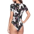 thumbnail image 4 of The Xecao Cute Poodle Dog Women's Crew Neck Body Suit, a short-sleeved bodysuit and basic swimsuit, both comfort and style for dating and daily life, 4 of 9