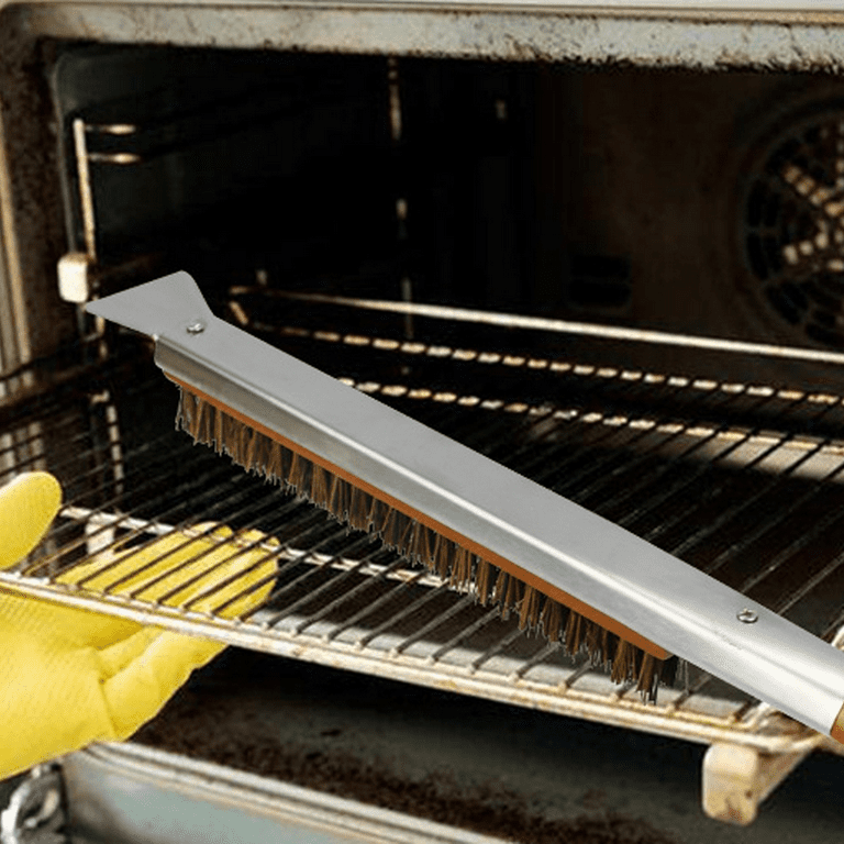 Pizza Oven Brush, Steel Wire Pizza Stone Cleaning Brush With Scraper Oven  Cleaner - Temu