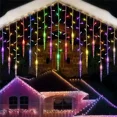 thumbnail image 1 of Guirnalda de luces LED de 3 m con forma de carámbano para Navidad, decoración de jardín al aire libre, cascada, luces de hadas para aleros de calle y patio, 1 of 5