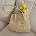 thumbnail image 5 of Yoetaun 2023 New Bucket Bags Straw Woven Fashion Bag Casual Travel Vacation Bag Rattan Summer-Beach Shoulder Bag for Women Girl Beige, 5 of 9
