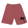 thumbnail image 4 of Beach Shorts for Men 2026 Summer Coconut Tree Printed Elastic Waist Straight Leg Loose Knee Length Shorts with Pockets, 4 of 4