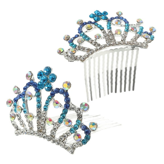 Masteelf 2pcs Mini Tiara Headpiece Rhinestone Hair Tiara Comb Elegant Hair Accessories for Women Weddings Crown Comb Bride Headdress
