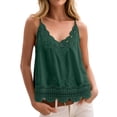 thumbnail image 2 of Delayuji Women's Lace Camisole Tops V Neck Spaghetti Strap Going Out Tops Summer Loungewear Camisole Babydoll Shirts, 2 of 6