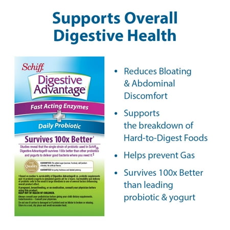 Digestive Advantage Fast Acting Enzymes + Daily Probiotic Supplement - 40 Capsules