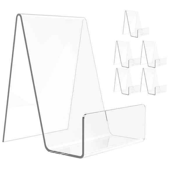 MOVTOTOP 6 Pcs Présentoir de Livres en Acrylique Support de Bureau Autoportant Porte-Livres de Comptoir Organisateur de Livres