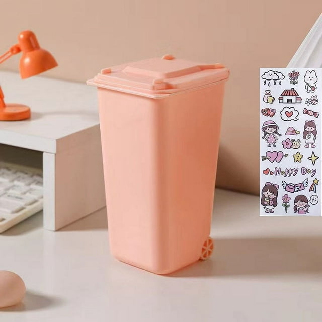 Mini bote de basura de escritorio para estudiantes, barril de almacenamiento para escritorio de oficina, bote de basura pequeño, caja de almacenamiento de artefactos de clasificación