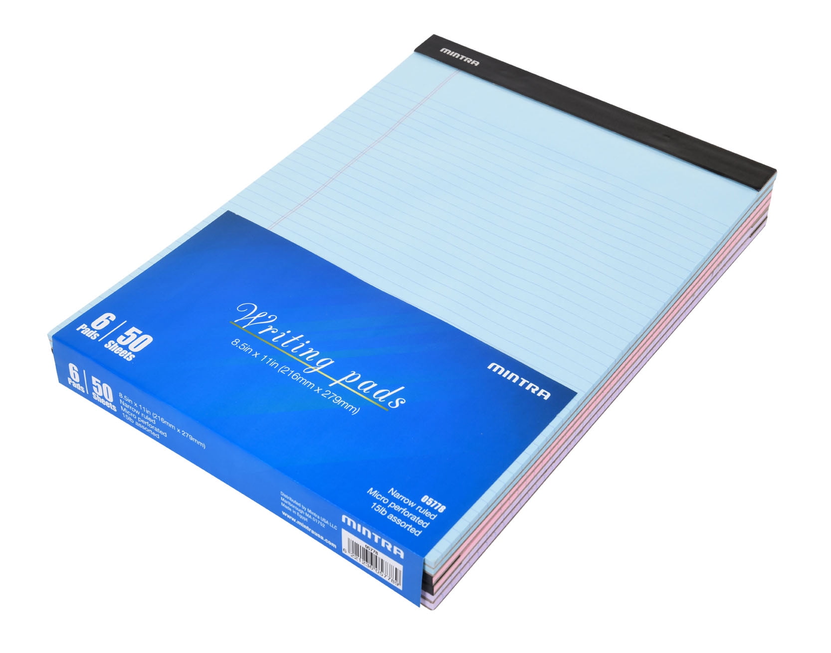 Notebook Paper for School DOUBLE PAD 2PK, CANARY, 8.5in x 11in, NARROW RULED - 100 Sheets per Notepad College Mintra Office Legal Pads - Micro perforated Writing Pad Office Professional 