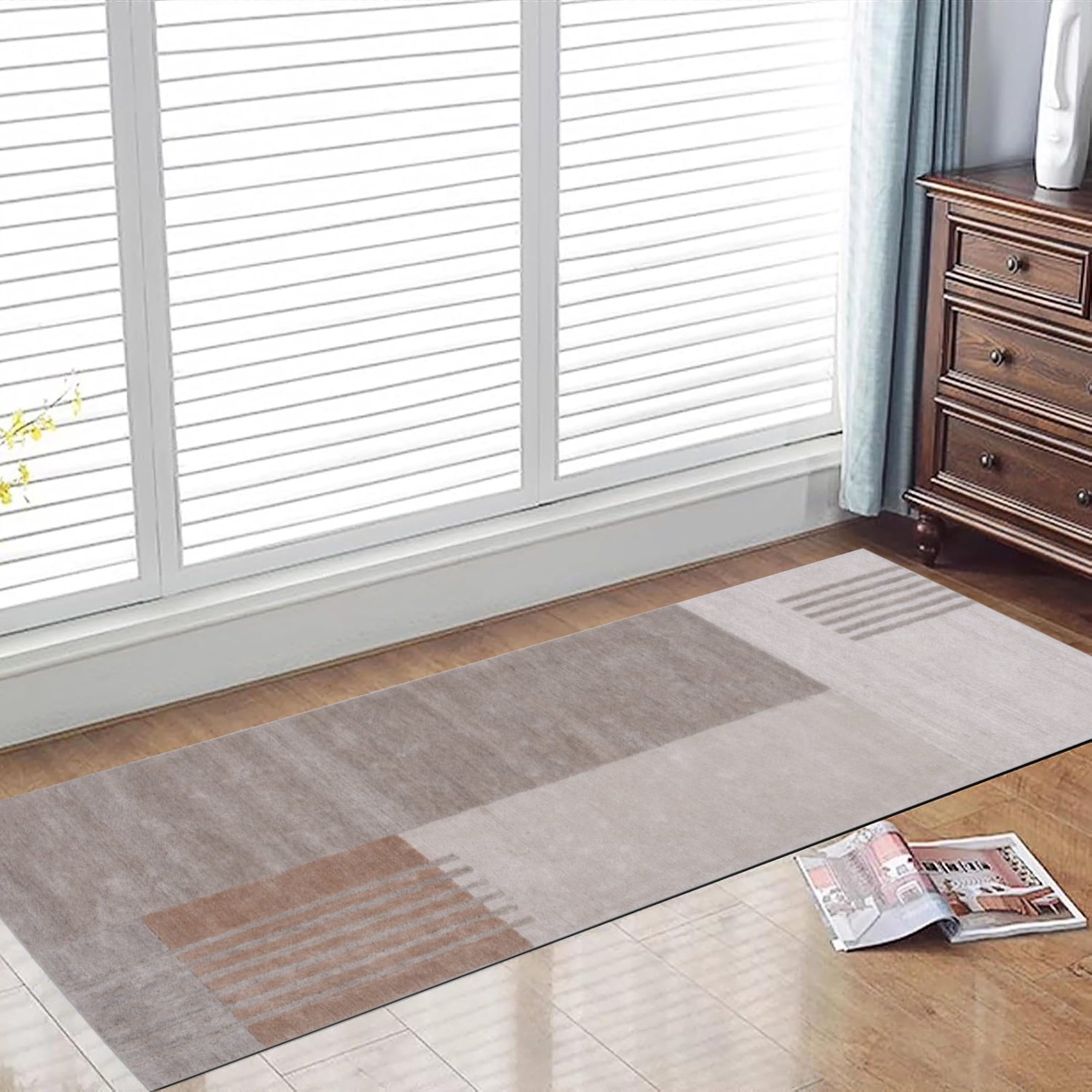 Better Homes & Gardens 2.5' x 8' Asher Patchwork Color Block Runner Rug, Beige