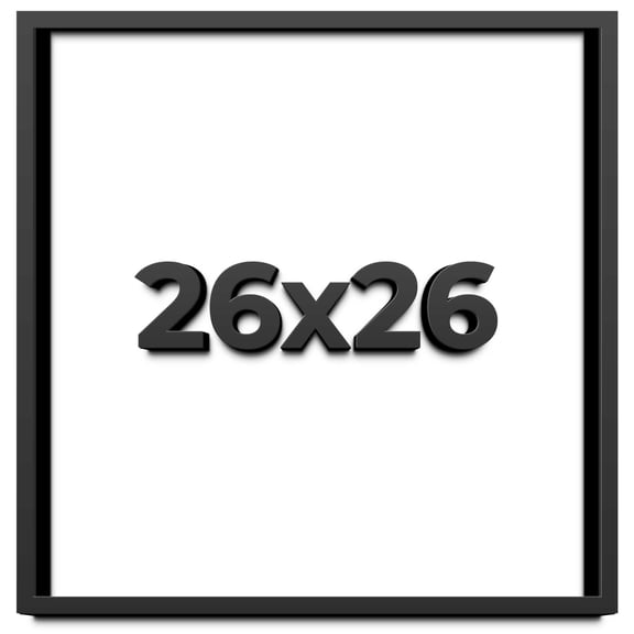 26x26 Shadow Box Frame Black | 1 inches Deep Real Wood Contemporary Shadowbox Display Frame | UV