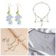 thumbnail image 2 of Elegant Earrings Chain Necklace with Flower Pendant Choker Charm Fashion Jewelry Gift Accessory for Women and Girls, 2 of 4