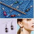 thumbnail image 4 of 12 Pcs Beaded Stitch Markers 6 Colors Beaded Crochet Markers Textured Round Ball Locking Stitch Marker Glass Stitch Needle Clip, 4 of 5