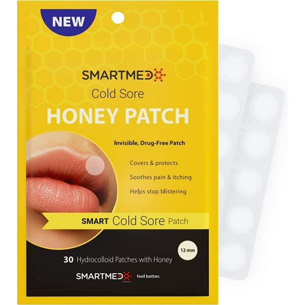 Smart Cold Sore Patch Honey 30 ct 12mm Fever Blister Treatment