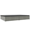 thumbnail image 3 of vidaXL Convertible Sun Bed with Cushions Poly Rattan Dark Grey, 3 of 5