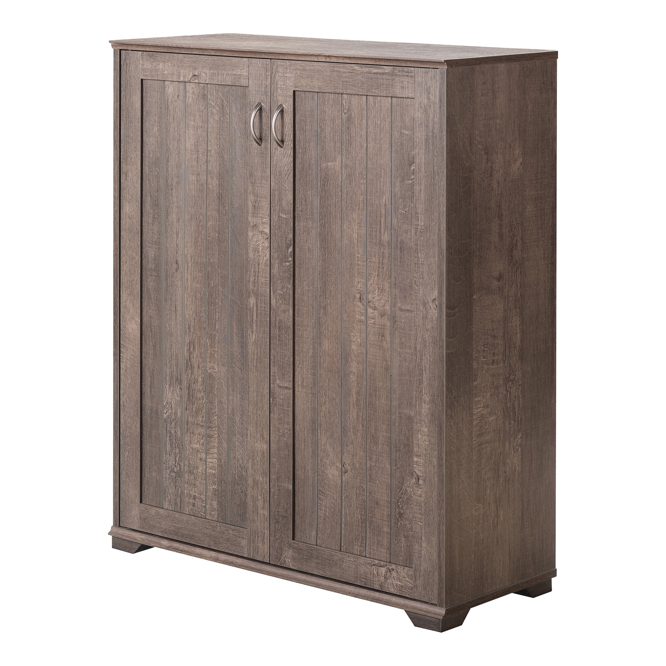 Furniture of America Dilon 2-Door Shoe Cabinet, Walnut Oak