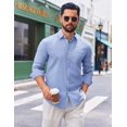 thumbnail image 4 of COOFANDY Sage Mens Dress Shirt Long Sleeve Button Up Shirts for Men Business Casual Shirts, 4 of 6