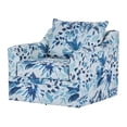 thumbnail image 5 of Pemberly Row Polyester Fabric Swivel Chair in Blue and White, 5 of 5
