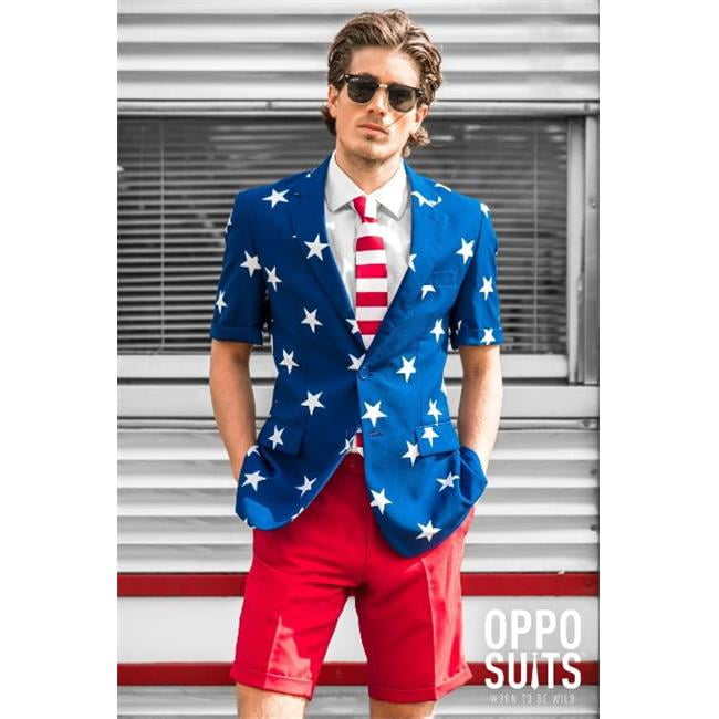 OPPO SUITS 3PC Stars Stripes Men/'s Costume Suits July 4th Halloween NEW IN BOX