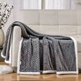 thumbnail image 2 of Soft Braided and Comfortable Plush All Season Sherpa 50" X 60" Throw Blanket, Grey, 2 of 2