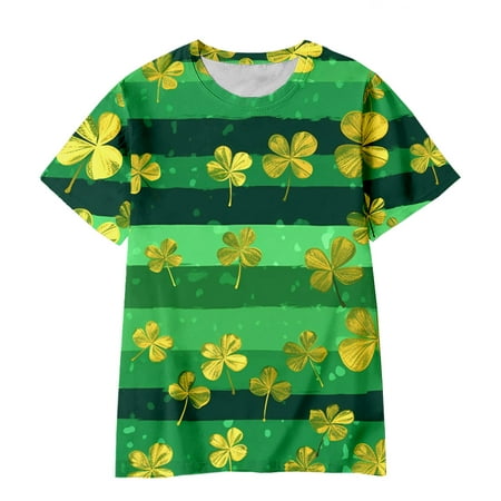 

Children Tops Boys Girls Short Sleeve St. Patrick S Day Prints T Shirt Tops Clothes Holiday Vacation Clothes For Child