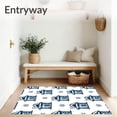 thumbnail image 3 of ODIKA 6'x9' Machine Washable Non-Slip Area Rug, Nordic Snowfall Cabin Hearth Decorations High Traffic Rug, Blue, 651830, 3 of 7
