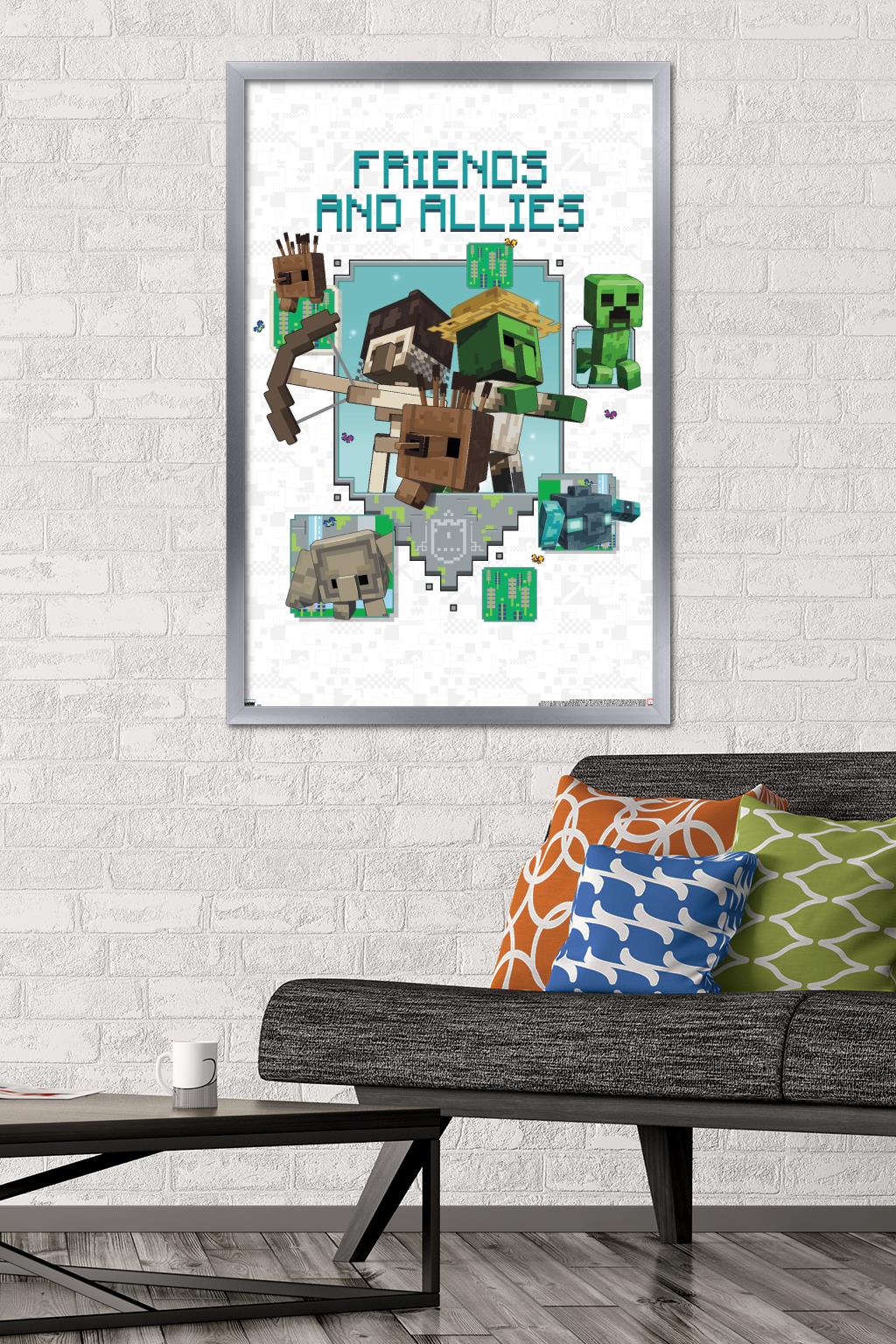 Minecraft: Legends - Friends and Allies Wall Poster, 22.375" x 34" Framed