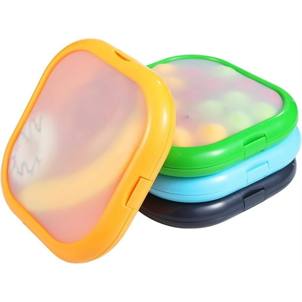 4 Recipientes de Silicona para Almacenar Alimentos, Cajas Bento Herméticas para Frutas, Verduras y Comidas, 4 Colores.