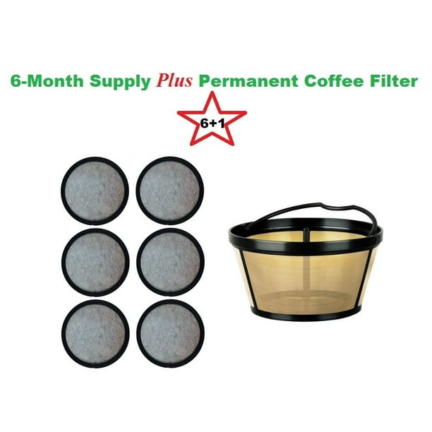 1012 Cup Permanent BasketStyle Coffee Filter & a set of 6 Water