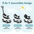 thumbnail image 4 of Topbuy 3 in 1 Push Car for Toddlers Licensed Land Rover Discovery Ride on Toy with Removable Handle & Guardrail White, 4 of 10