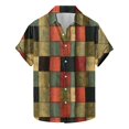 thumbnail image 2 of Njoeus Big & Tall Shirts for Men Short Sleeve Button Up Shirts Mens Loose Summer Vacation Plaid Shirt Casual Colorful T-Shirt for Party Clubwear 3X 4X 5X Clearance Brown, 2 of 5