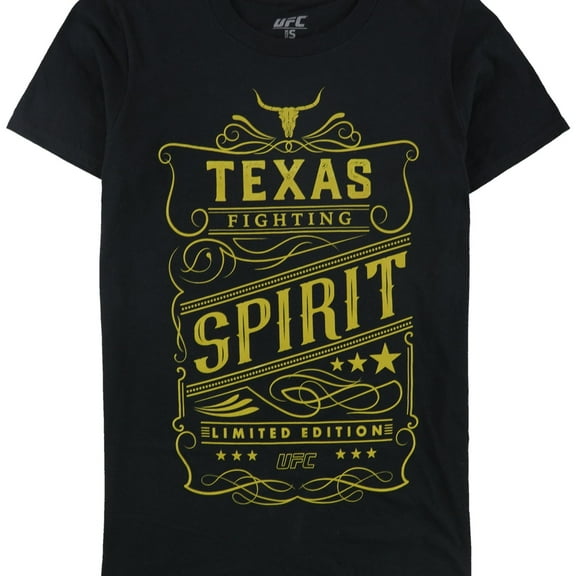 UFC Mens Texas Fighting Spirit Graphic T-Shirt, Black, Small