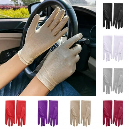 

Shenmeida 1 Pair Women Sun Protective Gloves Stage Gloves UV Protection Summer Sunblock Gloves Touchscreen Gloves for Driving Riding