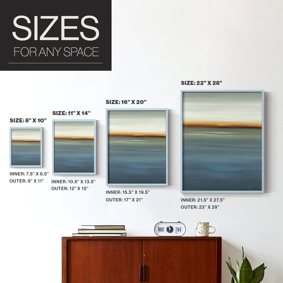 Beside the Blue I Framed Print in Blue Solid Wood Framed Print No Nail Hanging